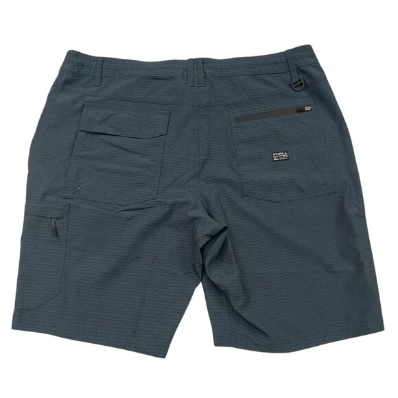 O'Neill Cargo Shorts Mens 38 Green Hybrid Stripes Lightweight Outdoor Beach - Picture 6 of 11